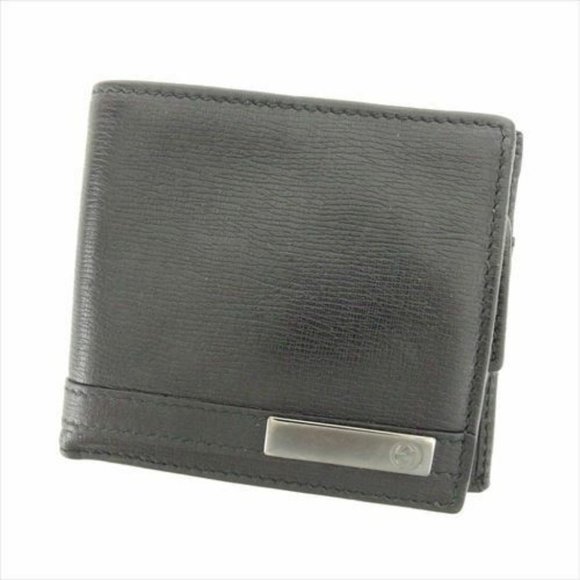 Gucci Wallet Purse Bifold Black leather Woman unisex Authentic Used - Picture 6 of 8